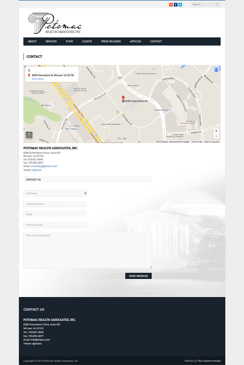 Potomac Health Associates Website